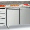 ecoFrost Pizzatisch 2 Türen EN, 7 Schubladen, 2025x800x1000mm