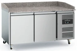 ecoFrost Pizzatisch 2 Türen mit Rädersatz, 1515x800x1000mm