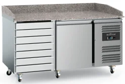 ecoFrost Pizzatisch 1 Tür EN, 7 Schubladen, 1510x800x1000mm