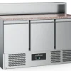 ecoFrost Pizzatisch 3 Türen 8x 1/6GN Behälter, 1365x700x1075mm