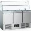 ecoFrost Saladette mit Glasaufbau, 3 Türen für 4x 1/1 GN, Breite 1365mm