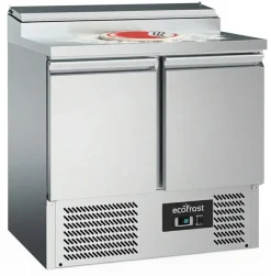 ecoFrost Saladette Pizzatisch 2 Türen für 5x 1/6 GN Behälter, Breite 900mm