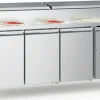 ecoFrost Saladette Pizzatisch 3 Türen für 8x 1/3 GN Behälter, Breite 1795mm