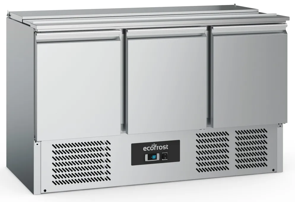 ecoFrost Saladette 3 Türen für 4x 1/1GN, 1365x700x876mm
