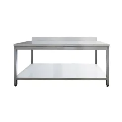 Edelstahl Arbeitstisch Breite 1200x700 mm mit Aufkantung, Grundboden
