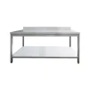 Edelstahl Arbeitstisch Breite 1400x700 mm mit Aufkantung, Grundboden