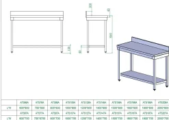 Edelstahl Arbeitstisch Breite 1000x600 mm mit Aufkantung, Grundboden