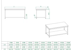 Edelstahl Arbeitstisch Breite 1000x700 mm mit Grundboden