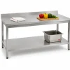 Edelstahl Arbeitstisch Breite 800x700 mm mit Aufkantung, Grundboden