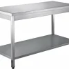 Edelstahl Arbeitstisch B 1400 x T 600 mm mit Grundboden
