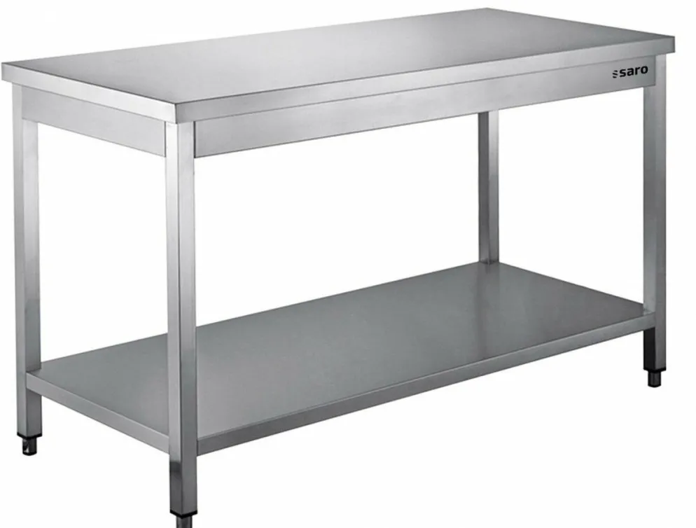Edelstahl Arbeitstisch B 1500 x T 600 mm mit Grundboden
