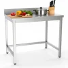 Edelstahl Arbeitstisch 1800x700mm mit Aufkantung, ohne Grundboden