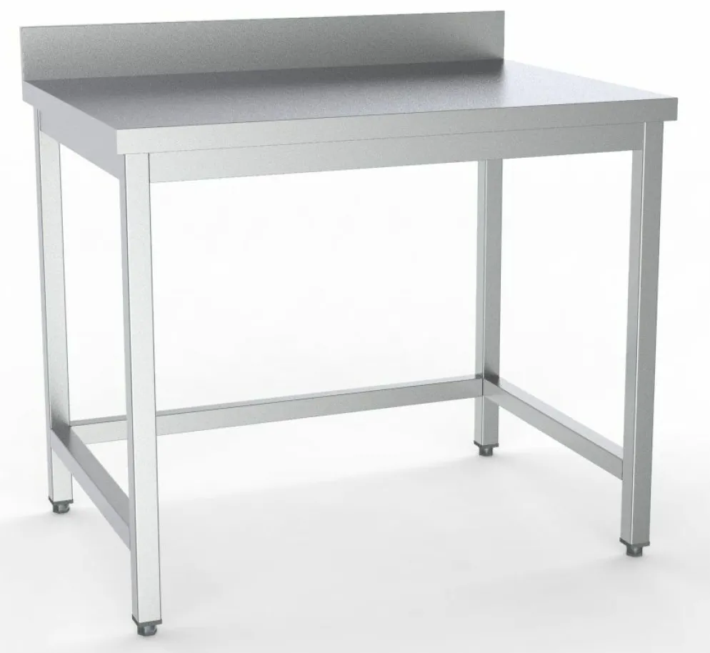 Edelstahl Arbeitstisch 700x700mmmit Aufkantung, ohne Grundboden