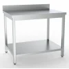 Edelstahl Arbeitstisch 2000x600x850mm mit Grundboden und Aufkantung