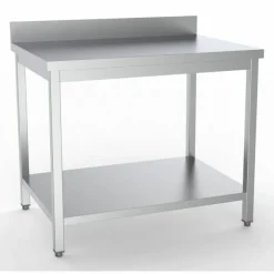 Edelstahl Arbeitstisch 2000x600x850mm mit Grundboden und Aufkantung