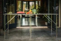 Edelstahl Caterer Arbeitstisch aufklappbar 200x80x90cm