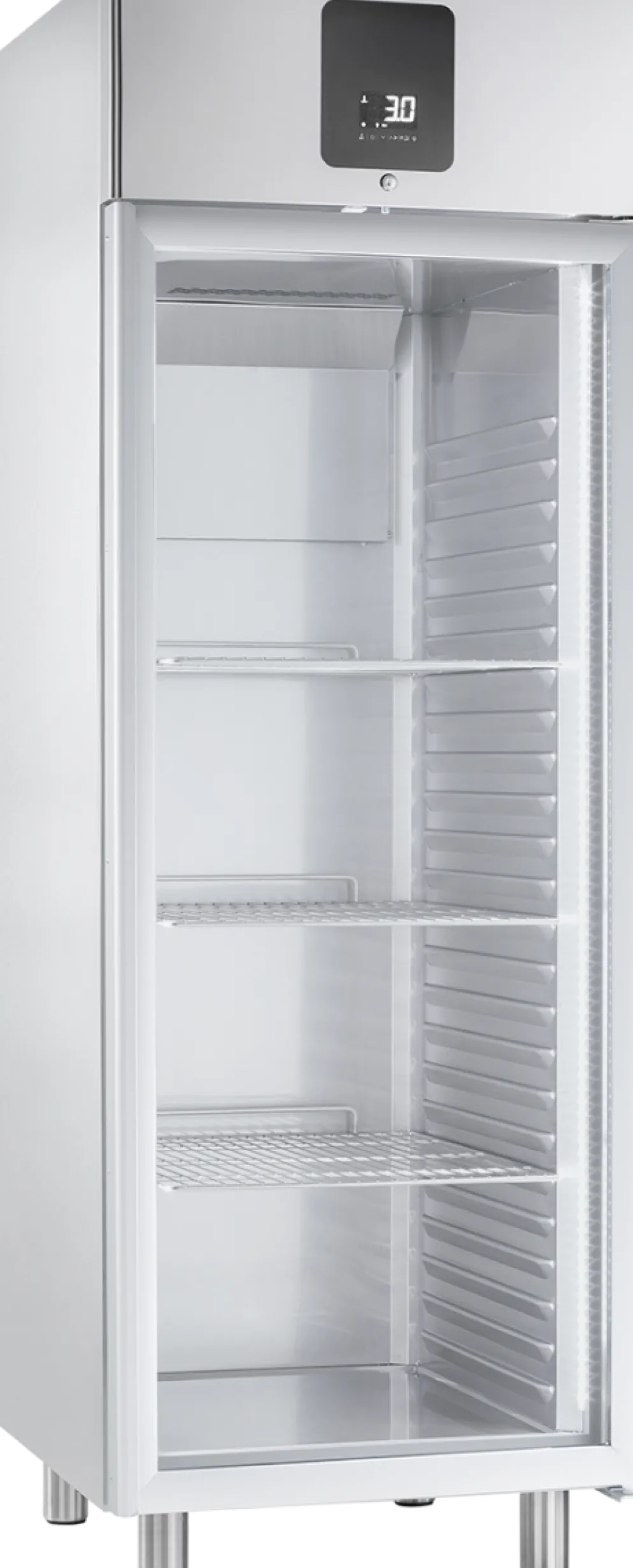 Edelstahl-Gewerbekühlschrank KU 722 G GN 2/1 mit Glastür