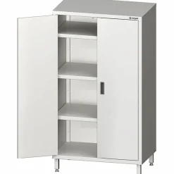 Edelstahlhochschrank 2 Flügeltüren 1000x600x900mm