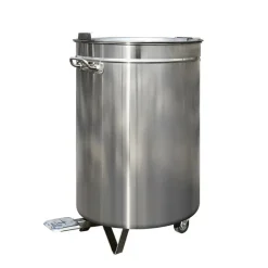 Edelstahl Mülleimer 80 Liter mit Fußpedal