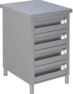 Edelstahl Schubladenschrank 4 Schubladen BxT 50x70cm