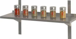 Edelstahl Wandbord 1 Boden mit Aufkantung 1000 x 400 mm