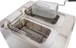 Elektro-Fritteuse 2 Becken je 10 Liter Standgerät 18kW mit Hebeheizung