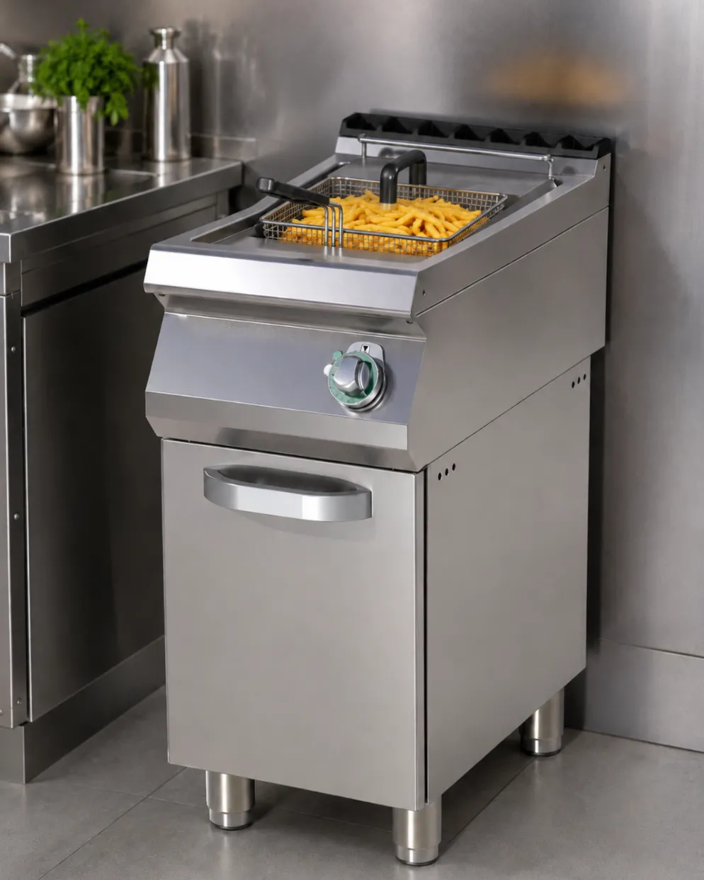 Elektro-Fritteuse FE-740/13E mit Unterschrank 1x 13 Liter, 9,9 kW, 400 V