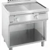 Elektro Griddleplatte mit Stahlplatte 1/2 glatt und 1/2 gerillt, offener Unterbau B 800 x T 700mm
