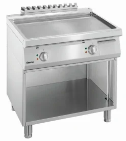 Elektro-Griddleplatte mit Stahlplatte glatt, offener Unterbau, B 800 x T 700mm