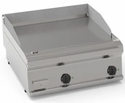 Elektro-Grillplatte glatt hartverchromt – 2 Heizzonen Tischgerät Edelstahl