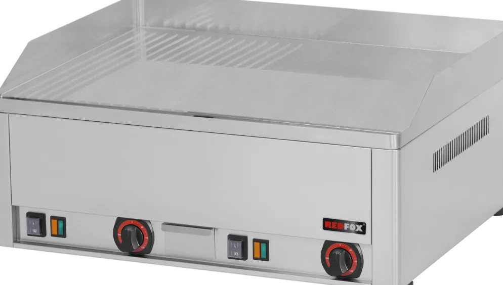 Elektro-Grillplatte RED600 2 Heizzonen, Grillfläche glatt/gerillt 400V