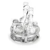 Essig und Öl, Zahnstocherglas, Salz und Pfeffer