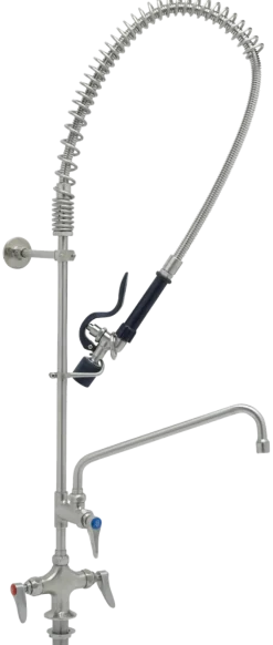 EVERSTEEL Edelstahl 2-Hebelmischer 1-Loch mit Schwenkhahn mit LOW-FLOW Brause