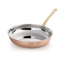 Flambierpfanne STEEL & STYLE AMBER, Ø 23,5 cm, 1,1 Liter, Kupfer, Messing, Chromnickelstahl