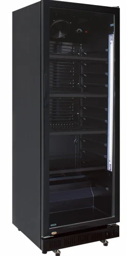 Flaschenkühlschrank 360 L 620x635x1732 mm, schwarz, 1 Glastür