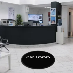 Fussmatte dark mit Logo, rund Ø 100cm