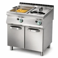 Gas-Doppelfritteuse FE-780/17G mit Unterschrank 2x 17 Liter, 28 kW