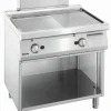 Gas Griddleplatte mit Stahlplatte 1/2 glatt und 1/2 gerillt, offener Unterbau B 800 x T 700mm