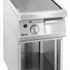 Gas-Griddleplatte mit Stahlplatte gerillt, offener Unterbau, B 400 x T 700mm