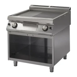 Gastro M Gas Grillplatte 2/3 glatt, 1/3 gerillt, 800x700x850mm, 12kW