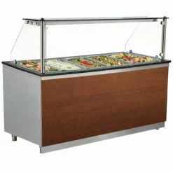 Gastronomie Kühltheke Pro mit Holzfront für 5x GN 1/1, Breite 2000mm