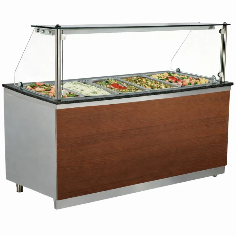 Gastronomie Kühltheke Pro mit Holzfront für 5x GN 1/1, Breite 2000mm