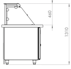 Gastronomie Kühltheke Pro mit Holzfront für 4x GN 1/1, Breite 1500mm