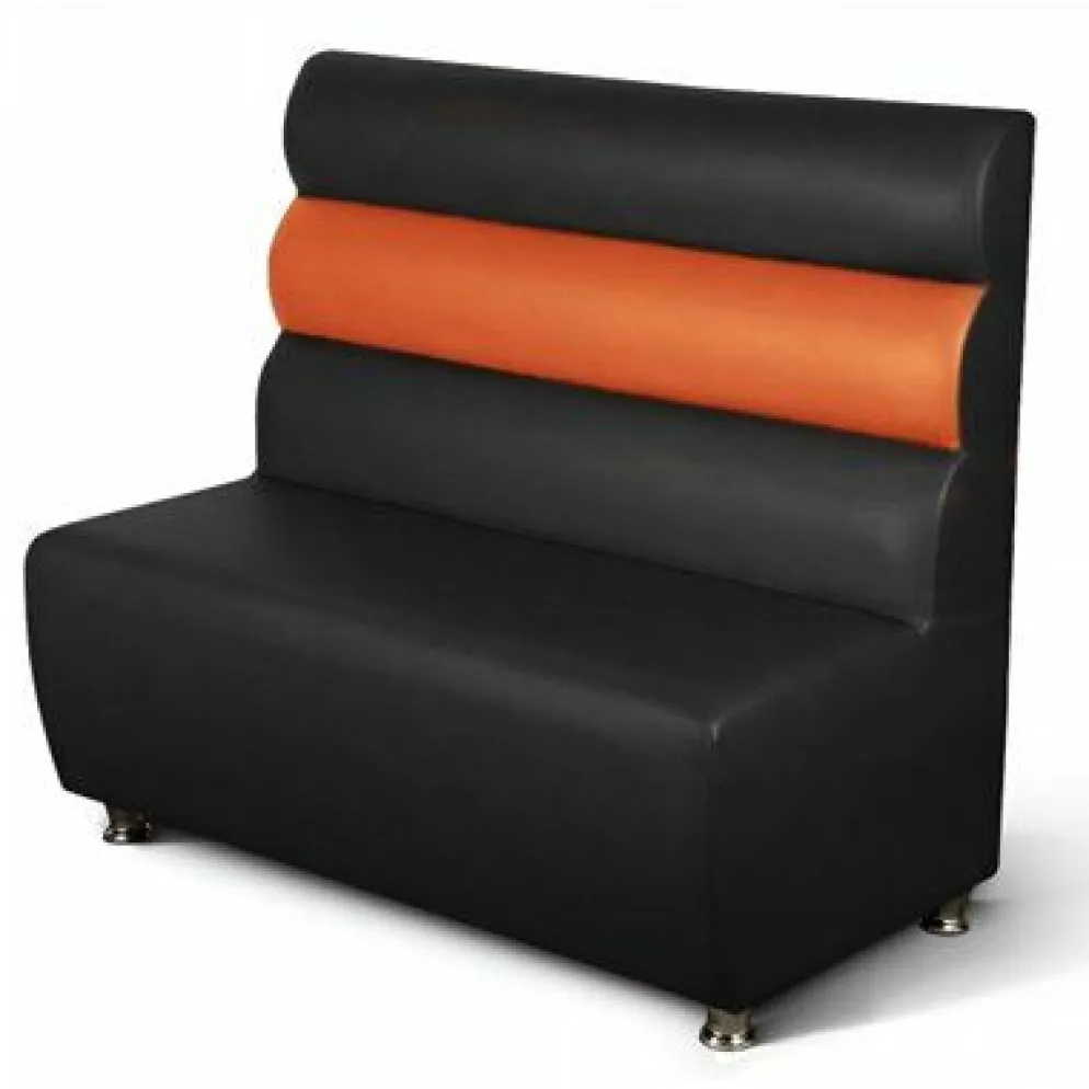 Gastronomie Sitzbank GALA schwarz, orange, Länge 120 cm