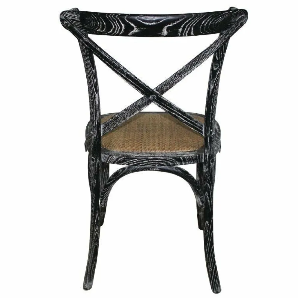 Gastronomie Stuhl Holz Atlas 110ST mit gekreuzter Rückenlehne Black Wash