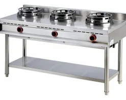 Gas-Wokkochfeld, 3 Brenner, Breite 150cm, 3x 13kW