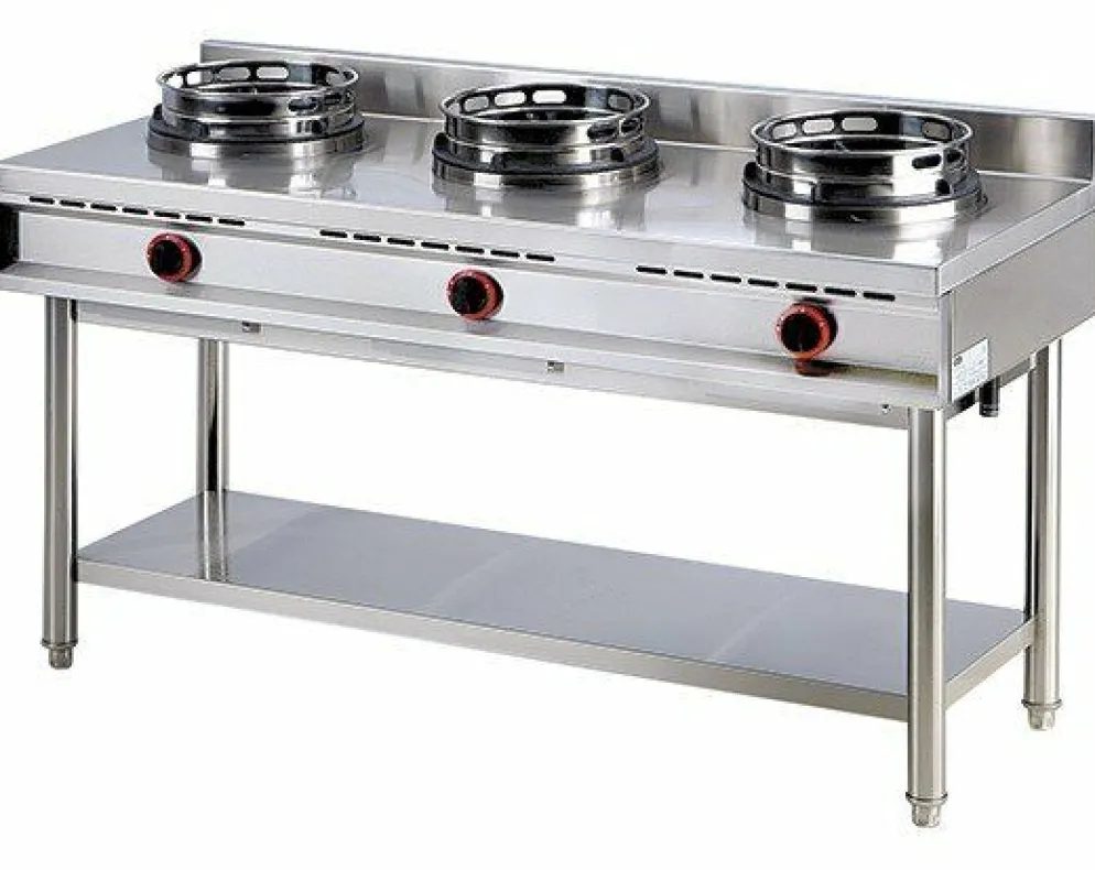 Gas-Wokkochfeld, 3 Brenner, Breite 150cm, 3x 13kW