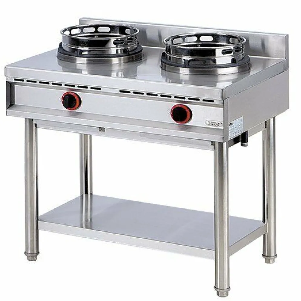 Gas-Wokkochfeld, 2 Brenner, Breite 90cm, 2x 13kW