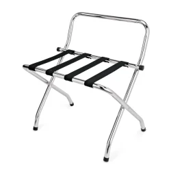 Gepäckablage mit Wandschutz, 58,5 x 57 x 63/77,5 cm, verchromt, Nylon