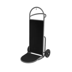 Gepäckkarre SPRINT, 61 x 70 x 120 cm, gun metal, poliert, schwarzer Teppich, Edelstahl